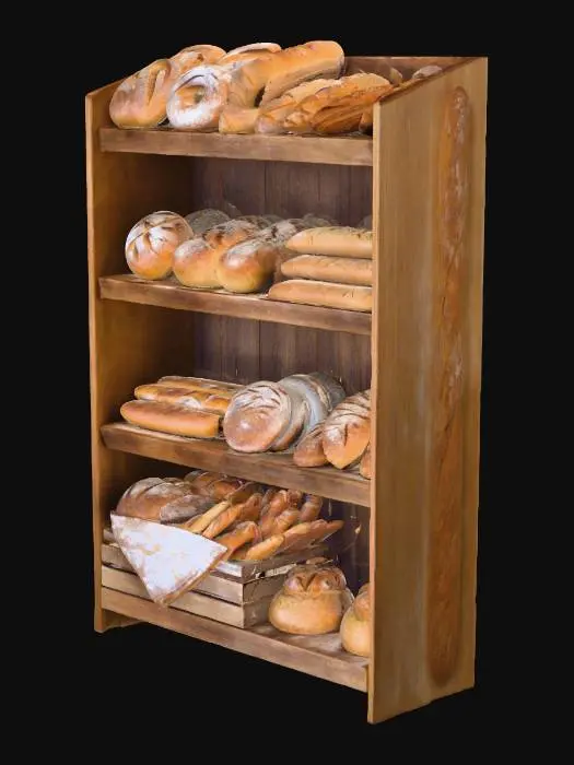 3D model for Bakery Shelf Display, #food#