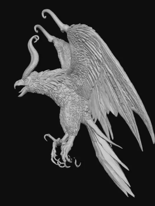 3D model for A harpy in mid-flight , #villain#