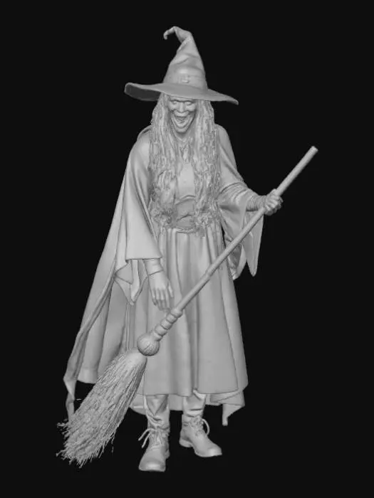 3D model for An evil witch on a broomstick , #villain#