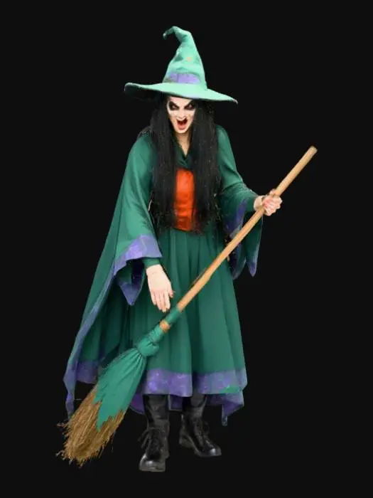 3D model for An evil witch on a broomstick , #villain#