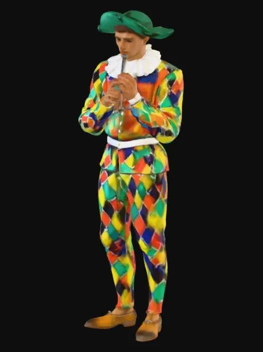 3D model for Harlequin with Flute