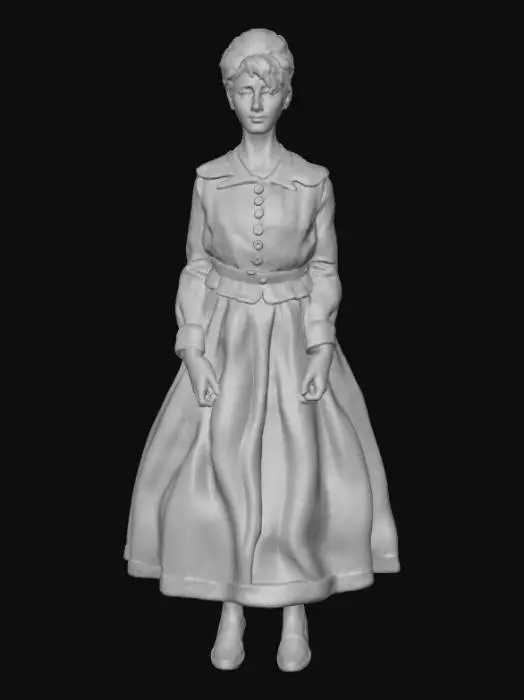 3D model for Portrait of a Woman in Striped Dress