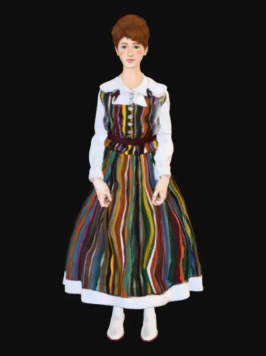 3D model for Portrait of a Woman in Striped Dress
