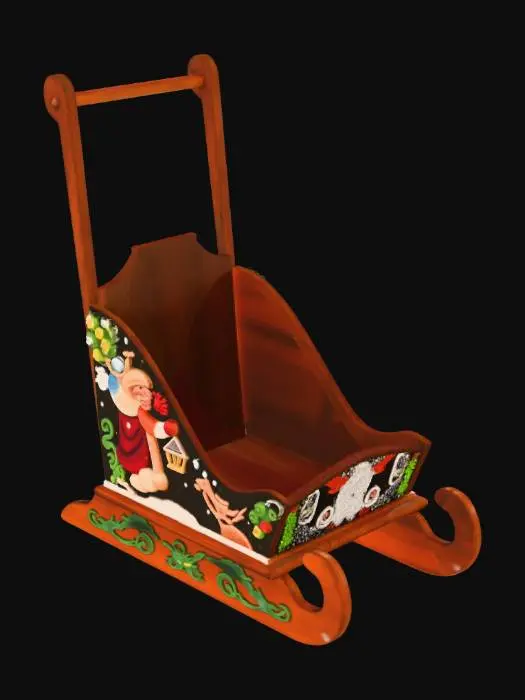 3D model for Festive Wooden Sleigh, #Christmas2025#