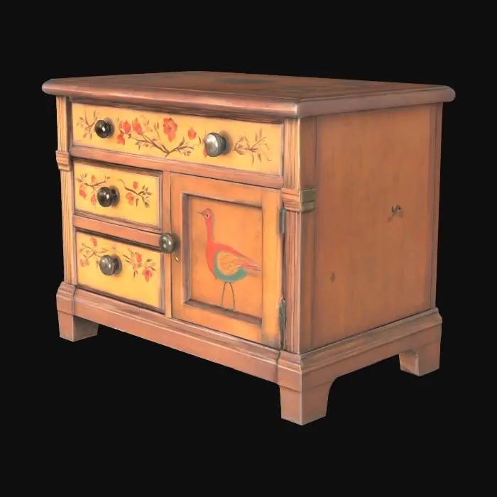 3D model for Colorful Folk Art Cabinet