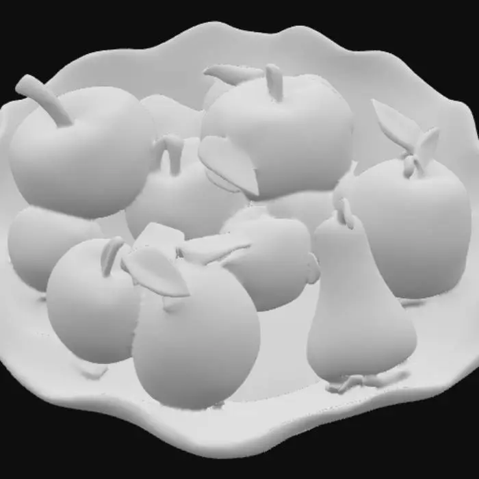 3D model for A Murano glass platter filled with fruit shaped coloured marzipans
