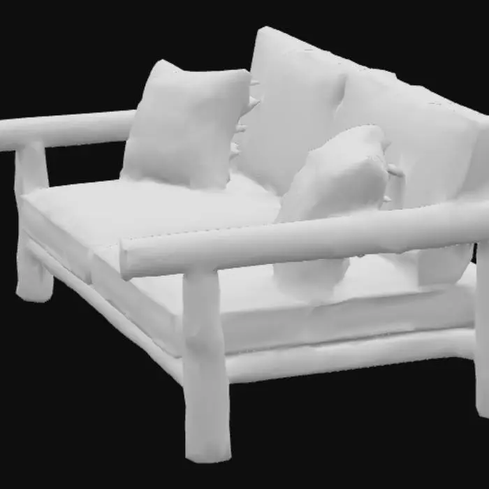 3D model for Driftwood sofa with granny square cushion, #PBR#