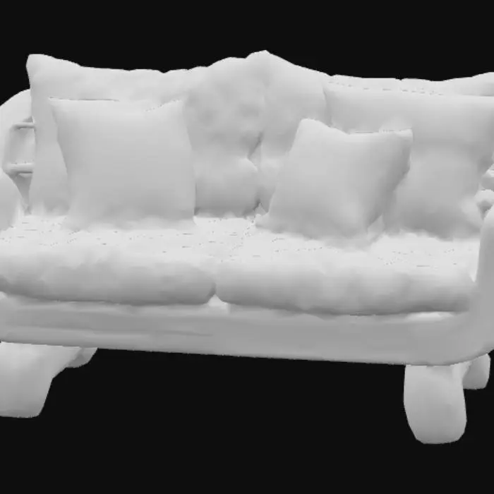 3D model for Driftwood sofa with granny square cushion, #PBR#