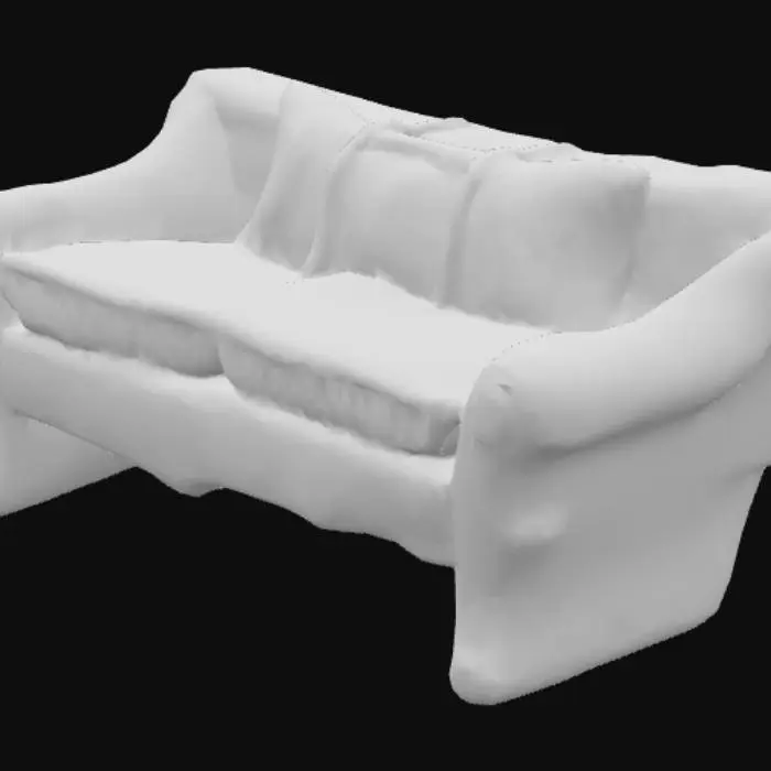3D model for Driftwood sofa with granny square cushion, #PBR#