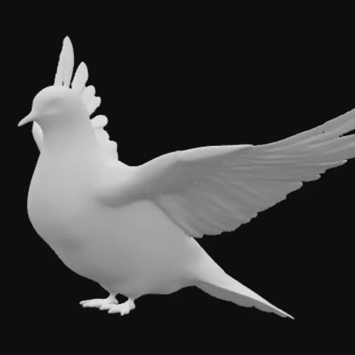 3D model for A translucent alabaster dove, #PBR#