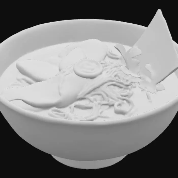 3D model for A high resolution ramen in a hand painted ramen bowl , #PBR#