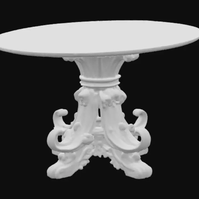 3D model for A high resolution coffee table with a gondola shaped cherry wood base and a Murano glass table top, #PBR#