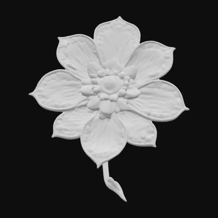 3D model for High resolution micro-mosaic floral brooch , #PBR#