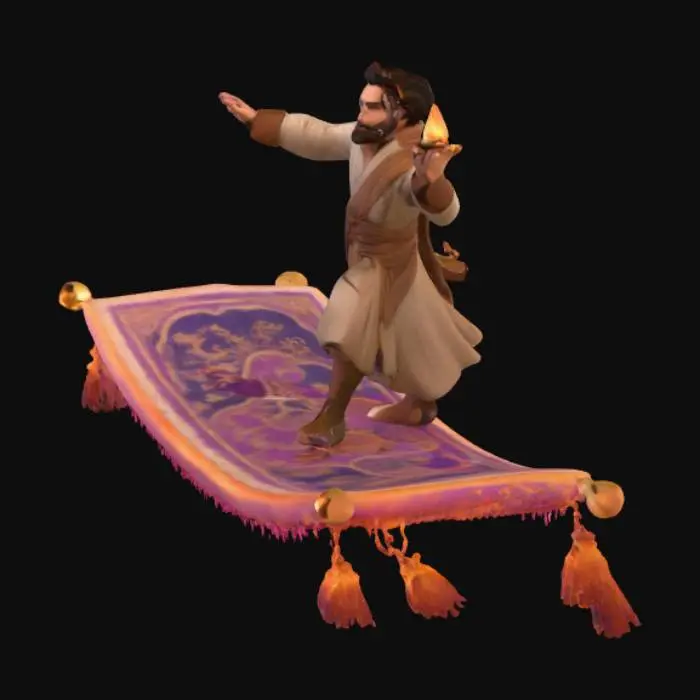 3D model for Man on a magic carpet