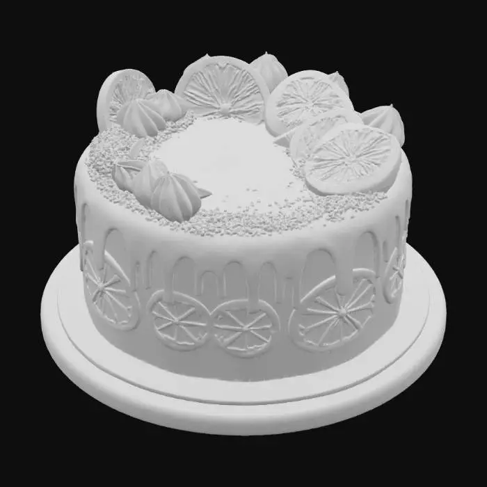 3D model for Orange Chocolate Dream Cake, #food#