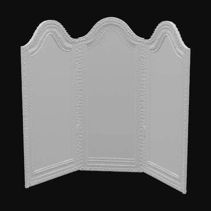 3D model for Floral Leather Screen