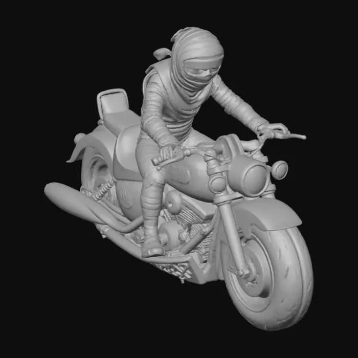 3D model for A mummy riding a sarcophagus shaped motorbike , #Halloween2025#