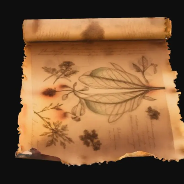 3D model for Botanical Illustrations on Aged Parchment