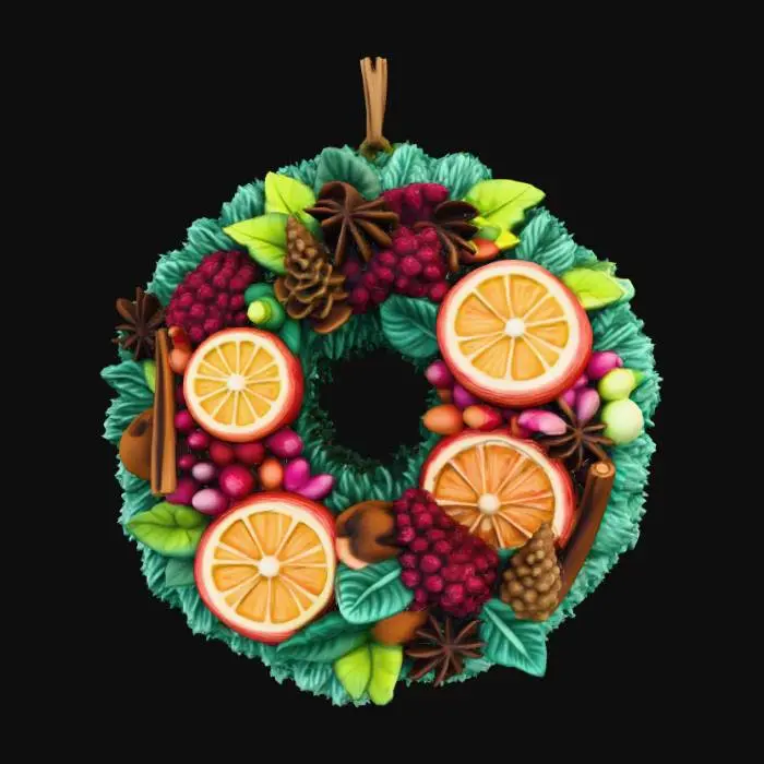 3D model for Festive Citrus Wreath, #Christmas2025#