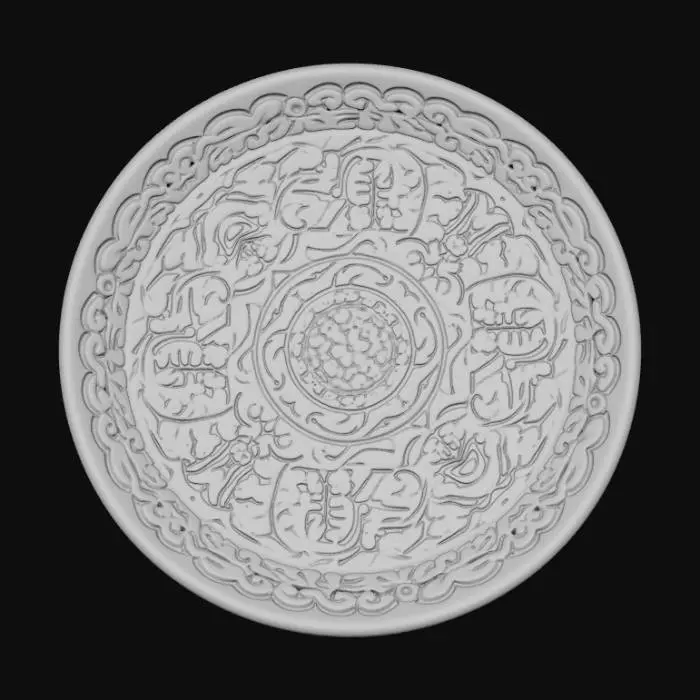 3D model for Floral Scrollwork Ceramic Plate