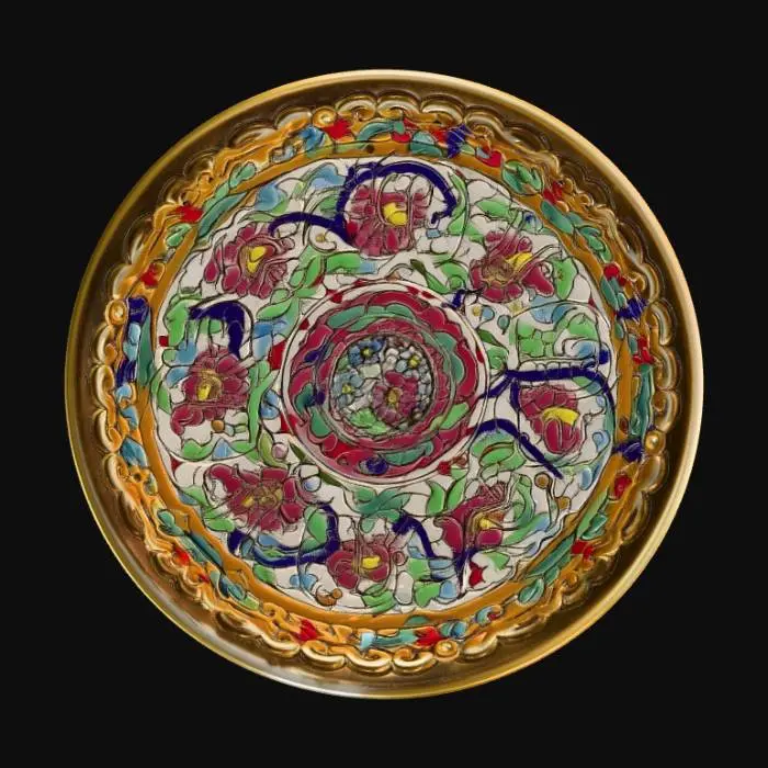 3D model for Floral Scrollwork Ceramic Plate