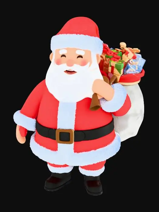 3D model for fond d'écran thème noël avec le père noël en arrière plan
