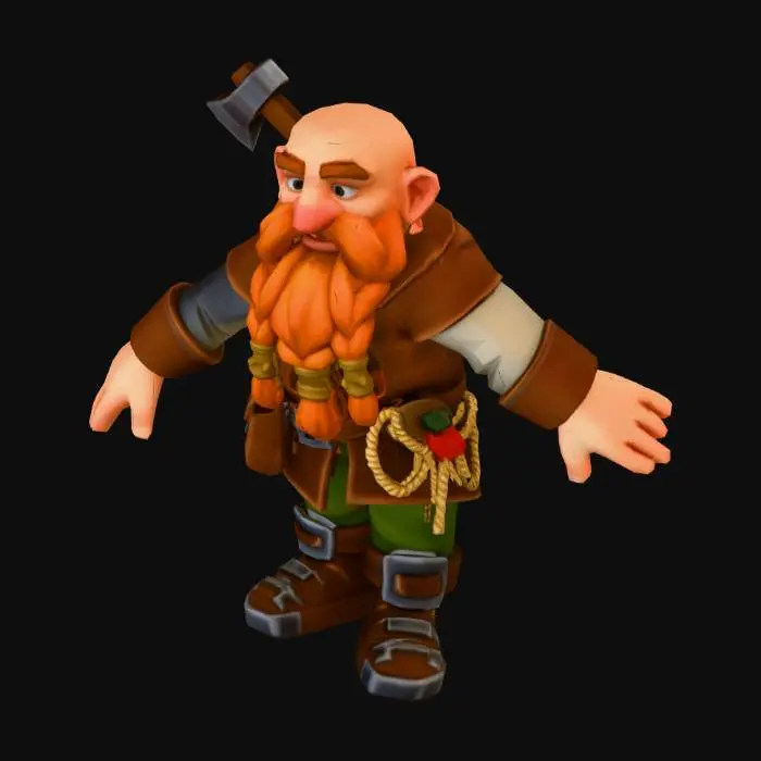 3D model for Dwarven Axeman