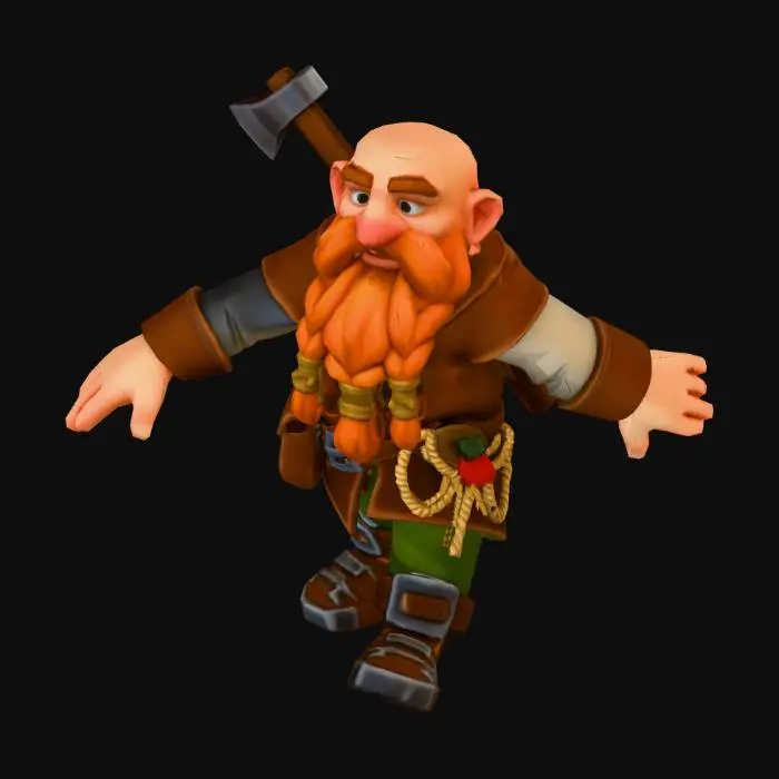 3D model for Dwarven Axeman