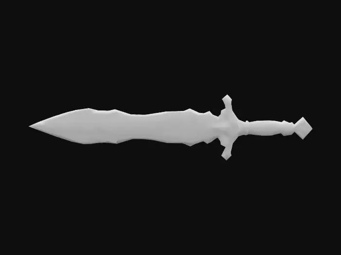 3D model for A Highly Detailed ornate assassin dagger, made of pure carved opal crystal. The opal crystal has cracks glowing with a mysterious rainbow light. 