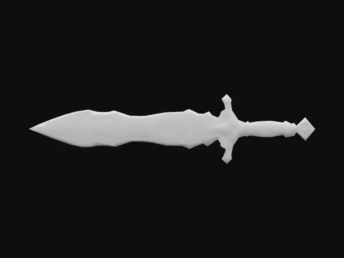3D model for A Highly Detailed ornate assassin dagger, made of pure carved opal crystal. The opal crystal has cracks glowing with a mysterious rainbow light. 