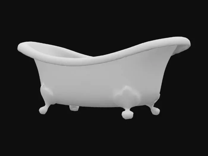 3D model for A mosaic adorned venetian style bathtub. It's richly adorned with colorful Mediterranean-style tiles. . 