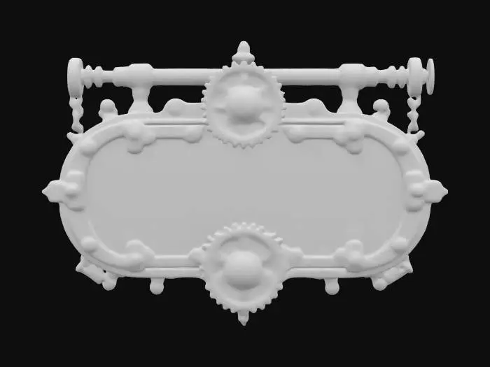 3D model for An old rusty sign, Blank metal with no text. In steampunk style. 