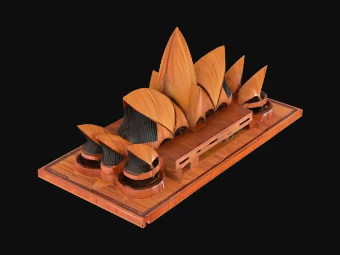 3D model for [Sydney] The Sydney Opera House built from beautiful shiny lacquered Hawaiian Koa wood #AroundTheWorld#