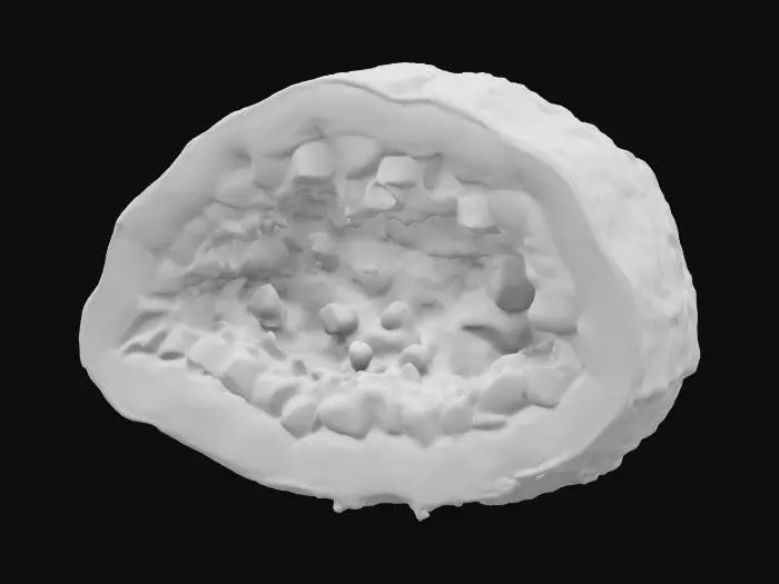 3D model for [Venezuela] An arepa split open like a geode, with fillings sculpted from gemstone textures to highlight layered contrast #AroundTheWorld#