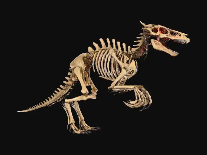 3D model for a warped and twisted horror skeleton of an unknown creature, something like an alien or dinosaur, #Halloween2025#