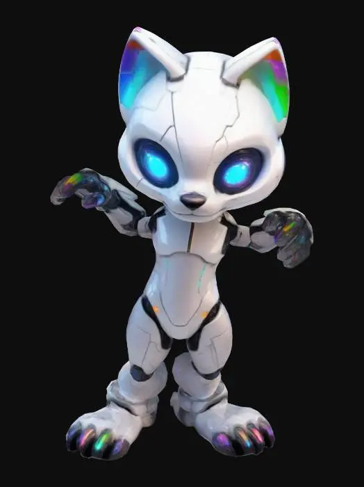 3D model for A Protogen furry character. no tail. A-Pose. 