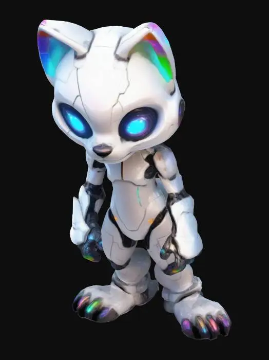 3D model for A Protogen furry character. no tail. A-Pose. 