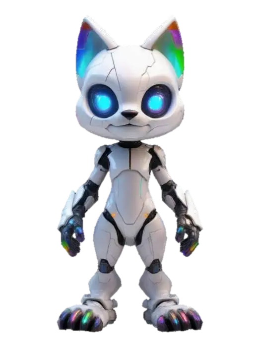 A Protogen furry character. no tail. A-Pose. - Detailed-3D-modell, genererad av AI