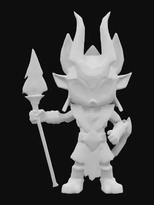 3D model for Anubis from the video game Smite. Chibi art style. T-Pose. 