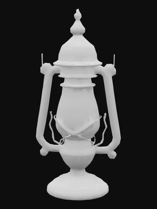 3D model for A glowing Victorian gas lamp. 