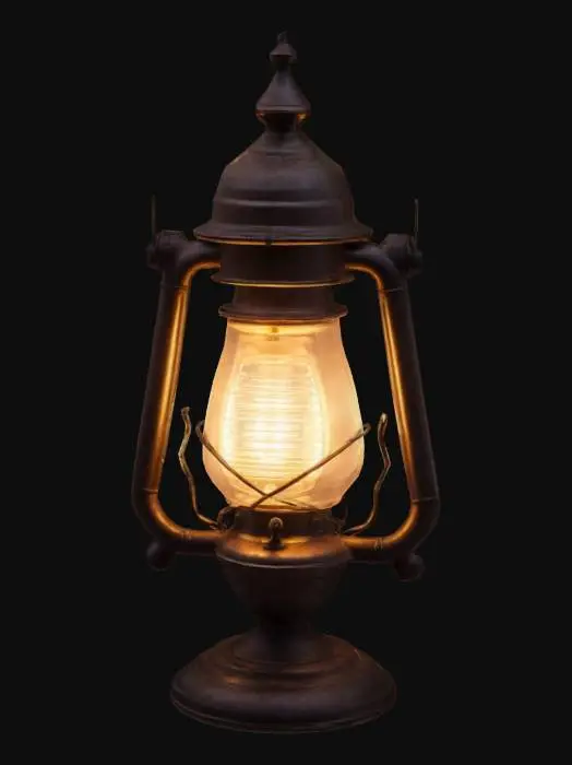 3D model for A glowing Victorian gas lamp. 