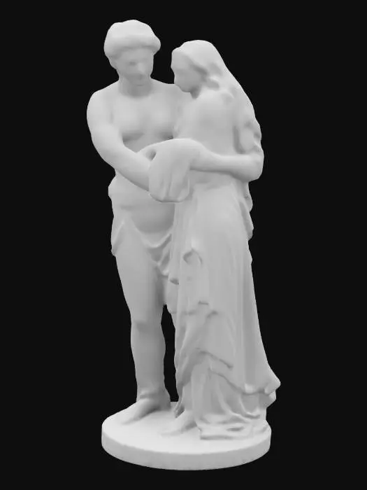 3D model for A statue of a man and a woman hugging #valentine#, 