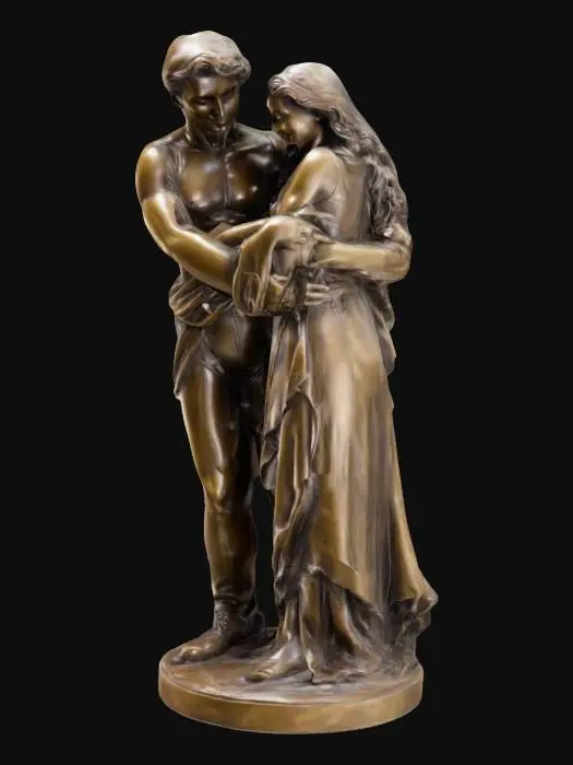 3D model for A statue of a man and a woman hugging #valentine#, 