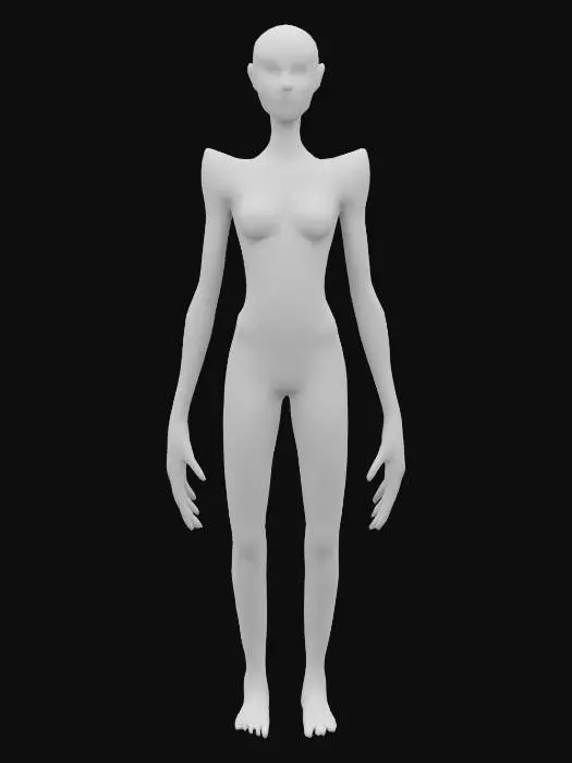 3D model for A slander alien character with resplendent holographic interior glowing veins and beautiful rainbow opal colored internal glow. wearing sleek futuristic armor. A-pose. 