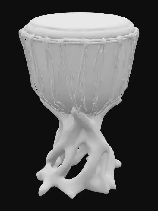 3D model for  [Africa] West African Djembe Drum — grown from a giant baobab tree
The drum is carved directly out of a living, ancient baobab tree — the bark forms the drum, and the roots twist into natural stands., #AroundTheWorld#