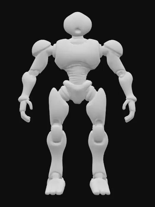 3D model for A sleek, bipedal robot with a refined, almost sculpted form, meticulously pieced together from polished shards of rainbow stained glass. Its surface is surprisingly smooth to the touch, with the edges of each colorful fragment seamlessly joined. An internal light source illuminates its translucent body, casting vibrant hues and intricate patterns, making it appear as a moving stained-glass window.