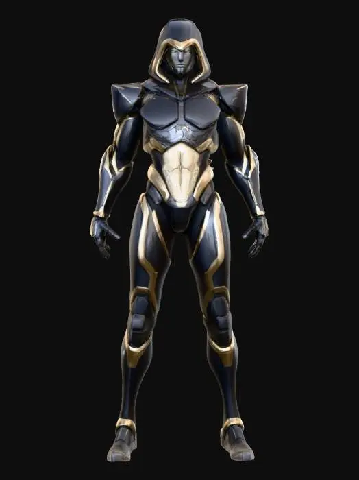 3D model for a warrior character, tight non-loose fitting clothing, stylized humanoid character, A-Pose. No weapon. 