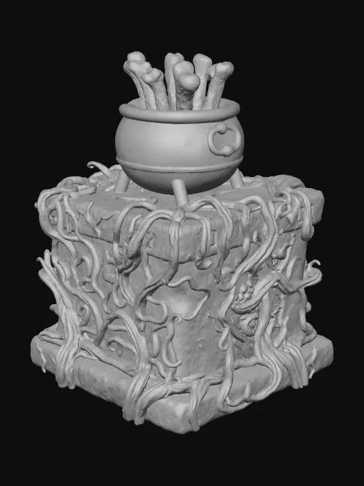 3D model for Cauldon on a pedestal