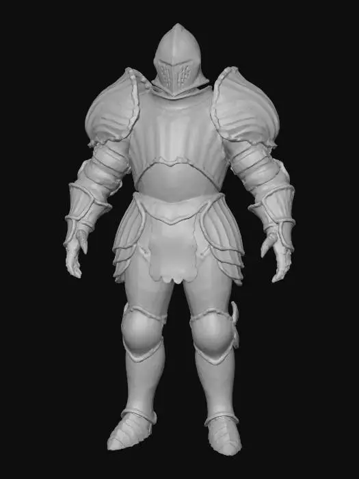 3D model for A "Haunted Abalone Armor" prop: an ancient, ornate suit of knight's armor, its metal plates replaced or adorned with polished abalone shell, giving it a stunning, iridescent rainbow sheen. From within the helmet and gaps in the armor, a faint, chilling blue spectral light pulses, hinting at a spectral inhabitant, fusing medieval warfare with aquatic mysticism. #Halloween2025#