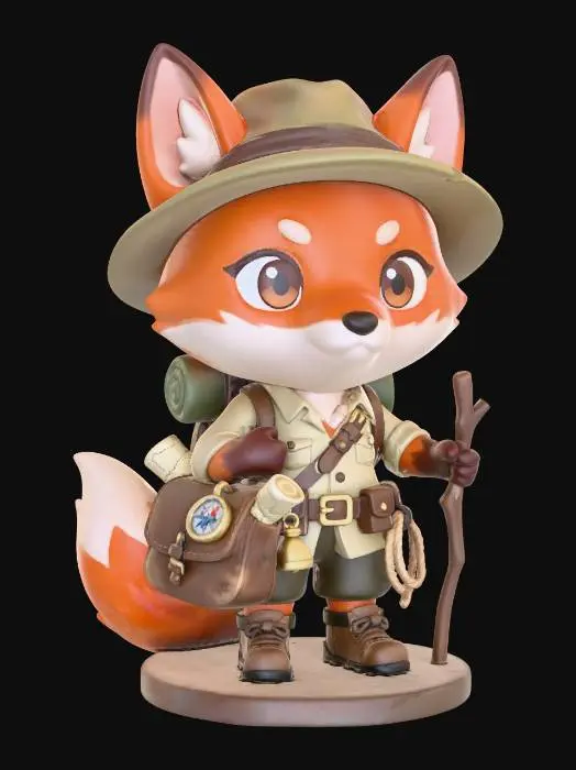 Fox — Meshy AI 3D kreslená postava